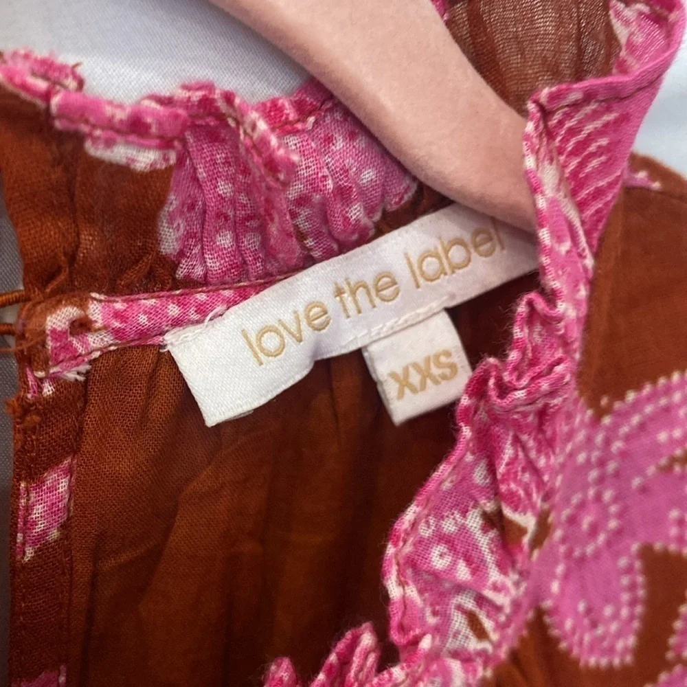 Anthropologie Love the Label tiered pink ruffle pink Dress sz XXS - Picture 8 of 9